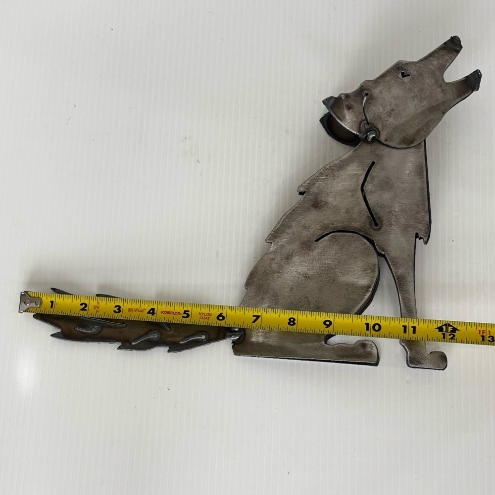 Coyote howling Metal Stand Art Decor Southwest house garden 9.75” Tall - Picture 8 of 8
